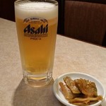 白鳳 新館 - 別注文のビールとザーサイ