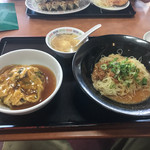 餃子の王将 - 冷やし担々麺とミニ天津飯