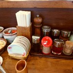 八番山ばりきや - 【2017.9.16(土)】てーぶるに取り皿と調味料