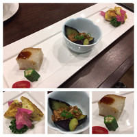 麗白 - 前菜3種 大根餅・茄子の肉味噌添え・切干大根の中華オムレツ