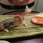 日本料理 太月 - 29年7月　郡上八幡鮎塩焼き　蓼酢、ザブトンたたき