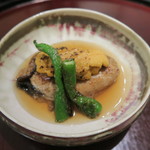 日本料理 太月 - 29年7月　徳島鴨バター焼き、雲丹、獅子唐