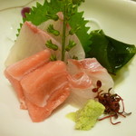 川越 いちのや - お刺身（蒲焼きコースにて）