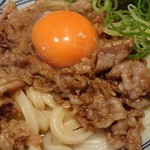 丸亀製麺 - 牛すき釜玉<大盛り>(税込み740円)