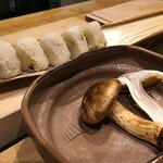 御幸町 田がわ - 栗ご飯はおにぎりにしてもらいました