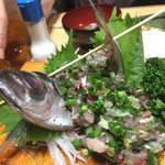 紀八 - 鯵のタタキ・500円