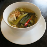 ツバメおこわ - 高菜と挽肉のスープ