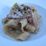 mondo - ホロホロ鳥の燻製とフキノトウのパッパルデッレ