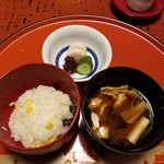 柊家旅館 - 御飯、留椀、香の物