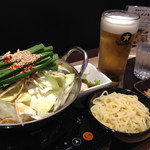 Hakata Motsunabe Ooyama - もつ鍋定食に生ビール