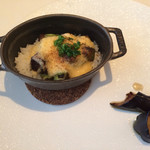 くずし 茄子と牛タンととろろのご飯