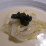 フォリオリーナ・デッラ・ポルタ・フォルトゥーナ - 冷製スープ（ズッパと書いた方がいいのかな）酸味が心地いい。