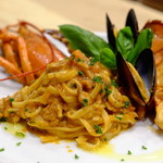 Handmade fresh pasta, rich lobster pescatore