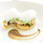 アジュール フォーティーファイブ - ランチコース 11178円 の焼きナスマリネとミル貝 レモンバーム