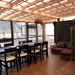 いけ活かに 竹林茶屋 - サンルームで食後のコーヒーを頂きました。