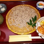 Teuchi Soba Katou - 田舎そば７７０円＋ミニ野菜天丼２５０円