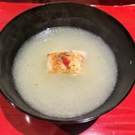 銀座 しのはら - 銀杏をすり流したお椀、のどぐろの焼き物