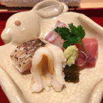 銀座 しのはら - 青森産の蝦夷石垣貝、明石のタイ、大間のマグロ、カマス