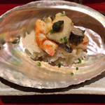銀座 しのはら - ハマウド、あわび、車海老、すっぽんのスープの焼き粥
