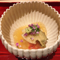 銀座 しのはら - 鮑、ごま豆腐、ブルターニュの海老、すっぽんの煮こごり