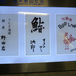 五代目 野田岩 銀座 - ビル内の案内の表示ですが、3軒ともミシュラン☆付きのお店です(^-^;