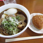 信州生そば - 特上きのこ玉子そば・焼きおにぎり