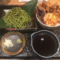 一心 金子 - ざる蕎麦と天丼（1500円）