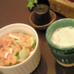 インド料理 想いの木 - セットサラダとバナナラッシー