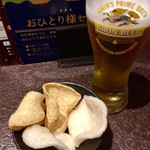 米麺食堂 by COMPHO - おひとり様セット（1480円):ドリンク＋海老せんべい