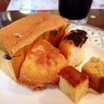 ガトーマスダ - ２皿目(ソフトミニパウンド、たまごパンケーキ、パウンドケーキ)＠ソフトミニパウンドはクリーム入り