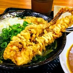 Hanamaru Udon - カレーセット わかめうどん580円 げそ天160円