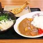 Hanamaru Udon - カレーセット わかめうどん580円 げそ天160円