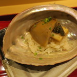 銀座 しのはら - スッポンのスープの飯蒸し 鮑乗せ2