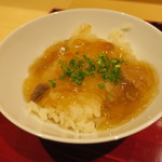銀座 しのはら - フカヒレの餡かけご飯 あさつきを散らして