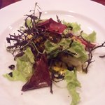 クレメンティア - ホワイトアスパラガスとパンチェッタの季節の野菜添え.JPG