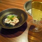 炭火焼肉　韓山 - 冬のお通し、白子ポン酢