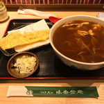 味奈登庵 - カレー南蛮そば大盛り＋穴子天ぷら！