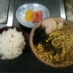 お好み　鉄板　元気玉 - 時々食べられる裏メニュー。支那そばセット700円