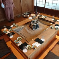 柳家 - 座敷になった囲炉裏を囲んで料理スタート