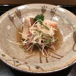 鮨みなと - 金目鯛軽く炙り 甘目のポン酢 叩き青葱と薬味