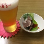 生ビール＋お通し(心臓)