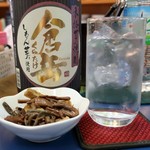 陸奥 こむらさき - つきだしと芋焼酎