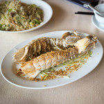 金山海鮮酒家 - 料理の内訳や金額が書かれたレシートをもらってくるのを失念、痛恨の失敗！香港来たらやっぱシャコ食べないとね、ってことで、シャコのガーリック炒め。思ったより感動は無かったｗ