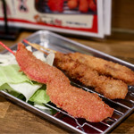 大阪ミナミのたこいち＆くしいち - 紅しょうが、牛、豚