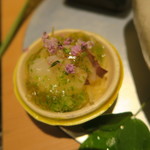 奈良 而今 - 29年9月　素麺南瓜、蛸低温煮、オクラゼリー、穂紫蘇