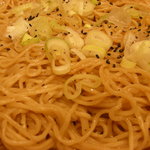 Shinasobayashima - 海老の残りのソースを絡めた麺　うまいっす。