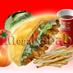 メガ ケバブ - 料理写真:ピタパン ミディアム （チキン）、ポテトセット（ポテト+ソフトドリンク）