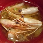 大黒鮨 - 大黒鮨 ＠西葛西 ランチに付く味噌汁には5尾分の甘海老の頭