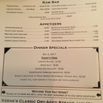 Keens Steakhouse - メニュー１