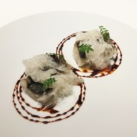 レフェルヴェソンス - 鱧の炭焼きと無花果、大根、山椒と白味噌、赤ワイン酢の煮詰め